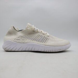 Nike Free RN Flyknit Men's Size 13 Running Sneakers Triple White  942838-103
